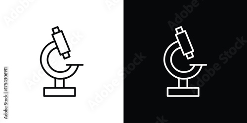 Microscope icon vector illustration. editable stroke icon.