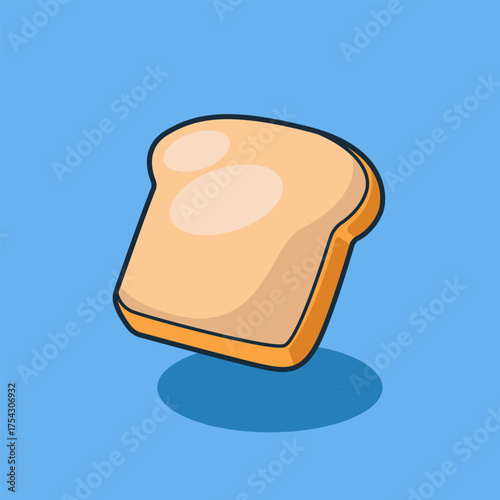 Cute Toast Bread Vector Illustration