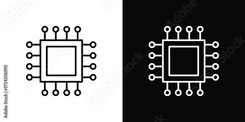 Microchip icon vector illustration. editable stroke icon.