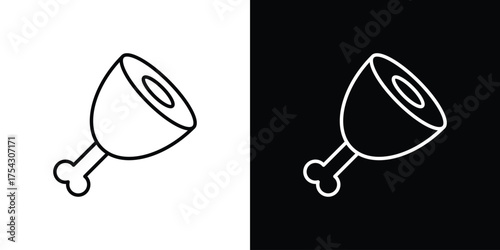 Meat icon vector illustration. editable stroke icon.