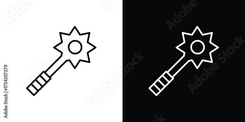 Mace icon vector illustration. editable stroke icon.