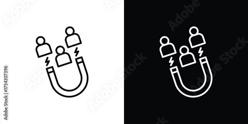 Magnet user icon vector illustration. editable stroke icon.