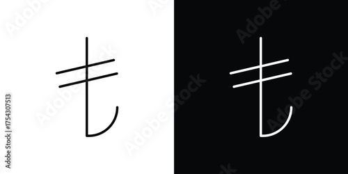 Lira sign icon vector illustration. editable stroke icon.