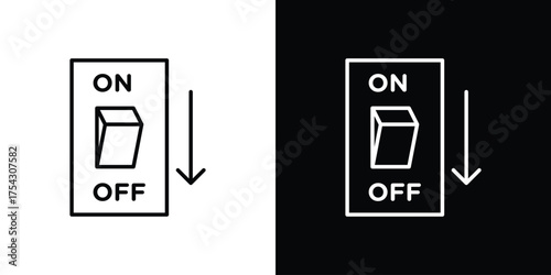 Light switch off icon vector illustration. editable stroke icon.