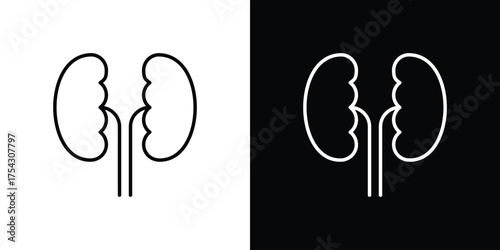 Kidneys icon vector illustration. editable stroke icon.
