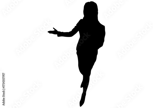 案内する女性のシルエット12