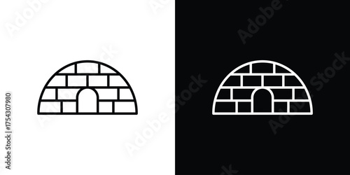 Igloo icon vector illustration. editable stroke icon.