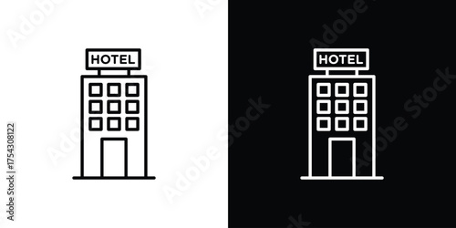 hotel icon vector illustration. editable stroke icon.