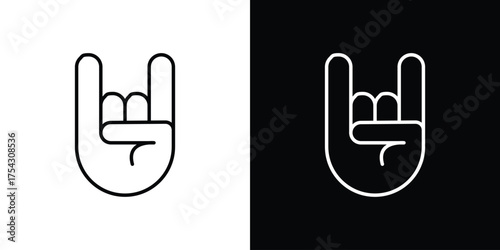 Hand Horns icon vector illustration. editable stroke icon.