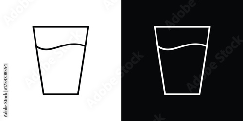 Half Glass icon vector illustration. editable stroke icon.