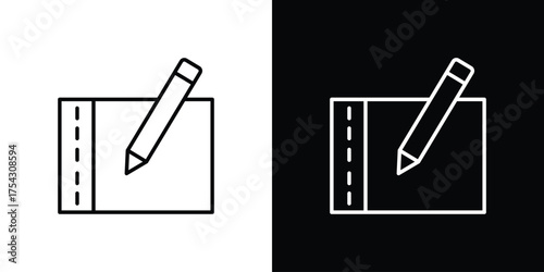 Graphic tablet icon vector illustration. editable stroke icon.