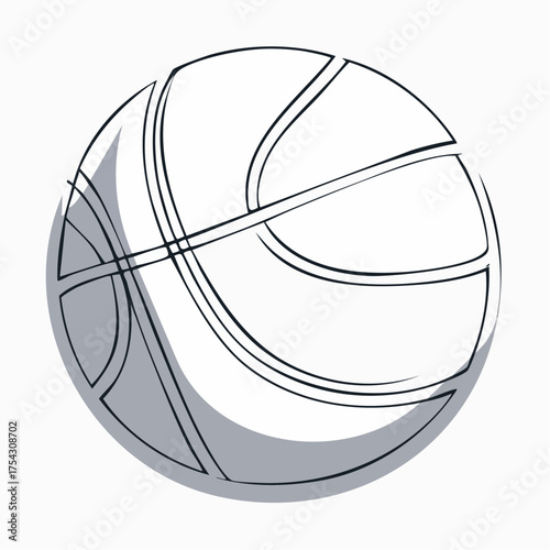 Monochrome Tennis Ball Line Art Vector