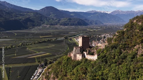 Wallpaper Mural Castel Maultasch Neuhaus, castle ruin on top of mountai nrange in Terlano, Italy. Torontodigital.ca