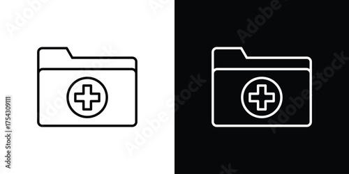 File medical icon vector illustration. editable stroke icon.
