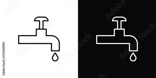 Faucet drip icon vector illustration. editable stroke icon.