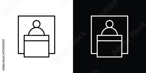 Exhibitor icon vector illustration. editable stroke icon.