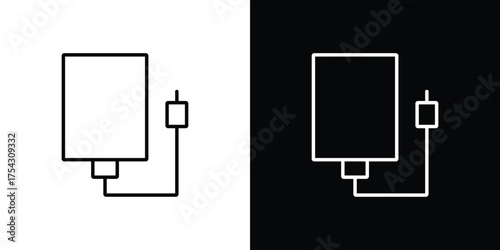 External hard drive icon vector illustration. editable stroke icon.