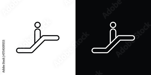 Escalator icon vector illustration. editable stroke icon.