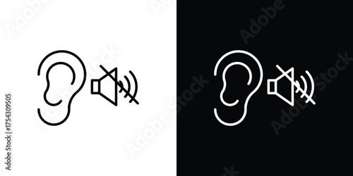 Ear deaf icon vector illustration. editable stroke icon.