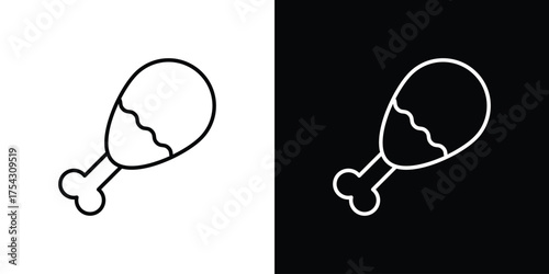 Drumstick bite icon vector illustration. editable stroke icon.