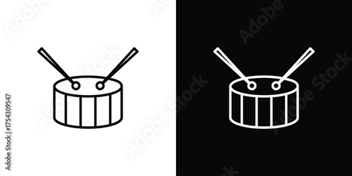 Drum icon vector illustration. editable stroke icon.