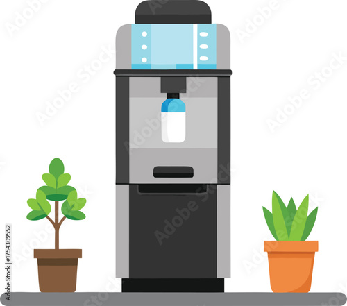 Sleek modern countertop water cooler vector illustration eps scalable icon for design