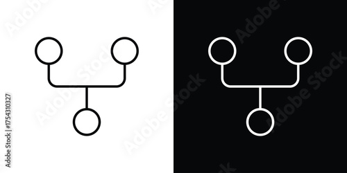 Code Fork icon vector illustration. editable stroke icon.