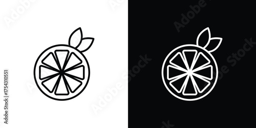 Citrus icon vector illustration. editable stroke icon.