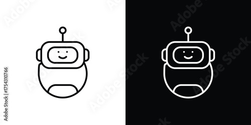 Chatbot speech bubble icon vector illustration. editable stroke icon.