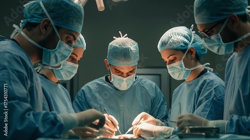 Realistic Surgery Operation In Progress Operating Room Medical Team