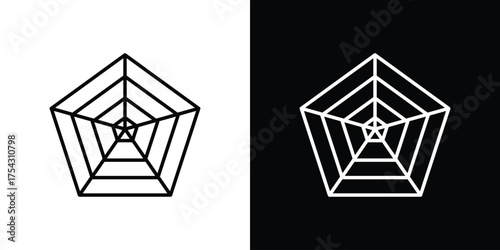 Chart-radar icon vector illustration. editable stroke icon.