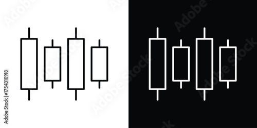 Chart candlestick icon vector illustration. editable stroke icon.