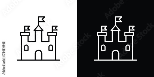 Castle icon vector illustration. editable stroke icon.