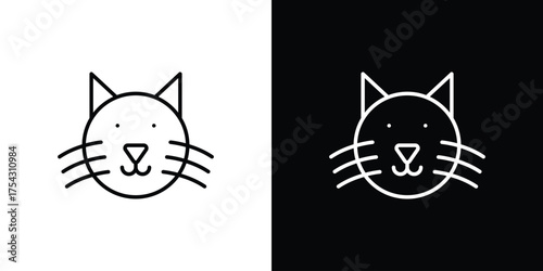 Cat icon vector illustration. editable stroke icon.