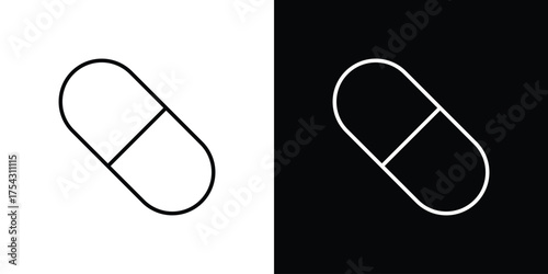 Capsules icon vector illustration. editable stroke icon.