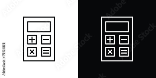Calculator icon vector illustration. editable stroke icon.