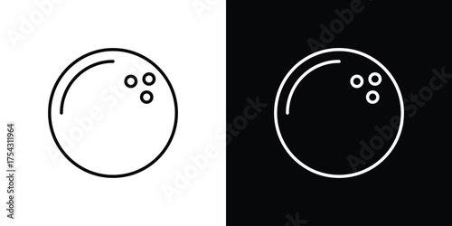 Bowling ball icon vector illustration. editable stroke icon.
