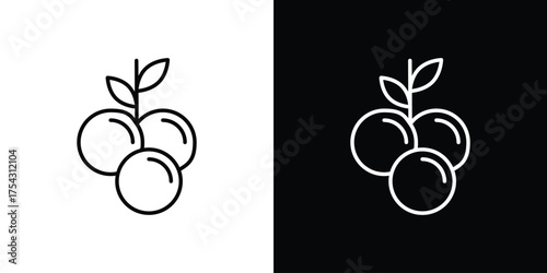Blueberries icon vector illustration. editable stroke icon.