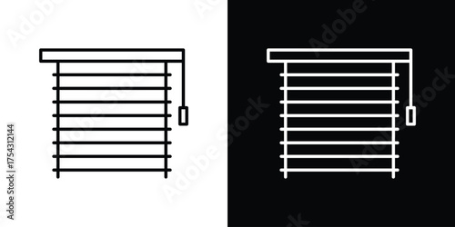 Blinds icon vector illustration. editable stroke icon.