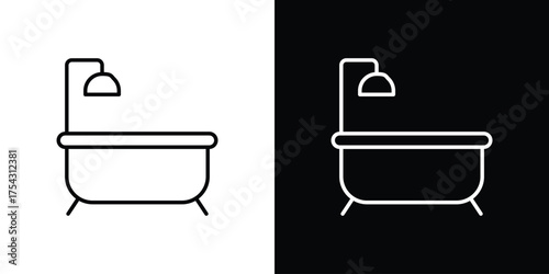 Bath icon vector illustration. editable stroke icon.
