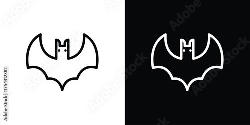Bat icon vector illustration. editable stroke icon.