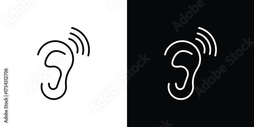 Assistive listening systems icon vector illustration. editable stroke icon.