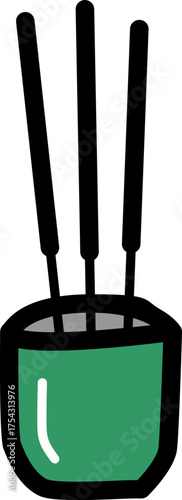 Dupa incense chinese culture line icon