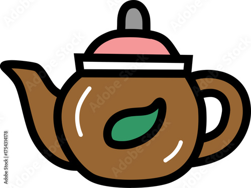 Teapot chinese culture line icon