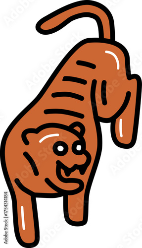 Year of tiger chinese culture line icon