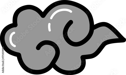 Cloud chinese culture line icon