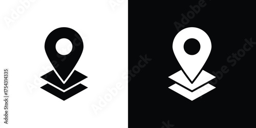 Land layer location icon glyph vector Illustration
