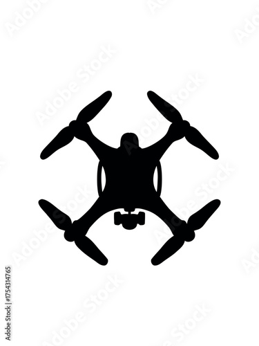 vector illustration quadcopter black shape