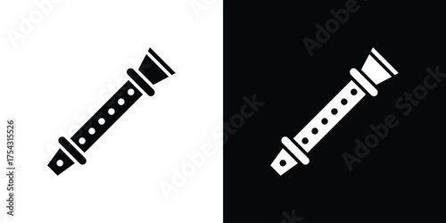 Flute icon glyph vector Illustration