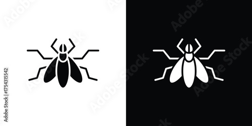 Fly insect icon glyph vector Illustration